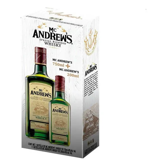 Whisky Mc Andrews 750ml más Botella de 200ml